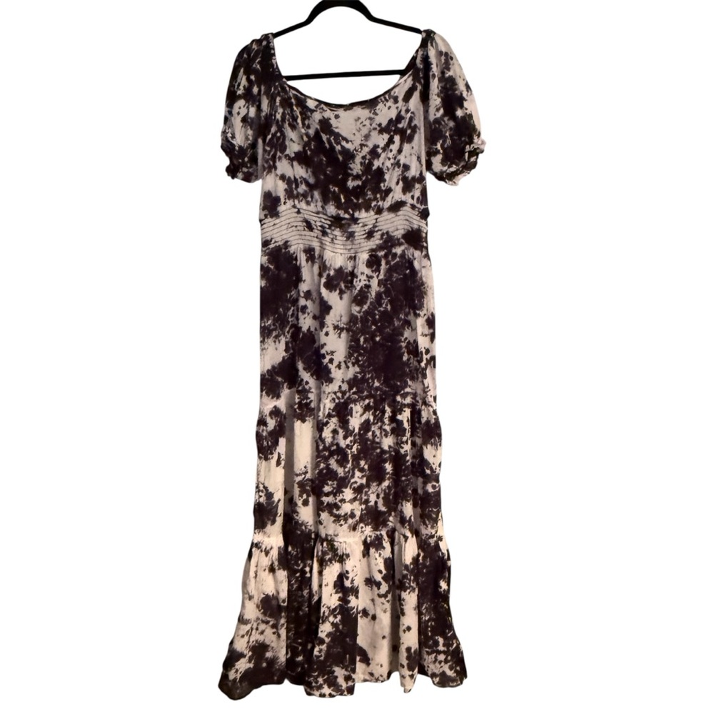Earthbound TradingCo- 100% Cotton Tie Dye Black and White Maxi Dress- Size Large - Picture 4 of 15
